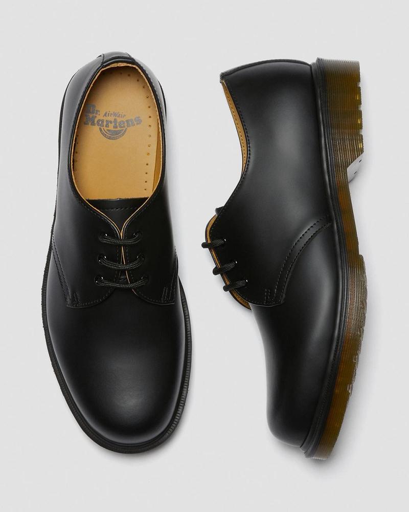 Dr Martens 1461 Plain Welt Smooth Læder Oxford Sko Dame Sort | DK 365SGL